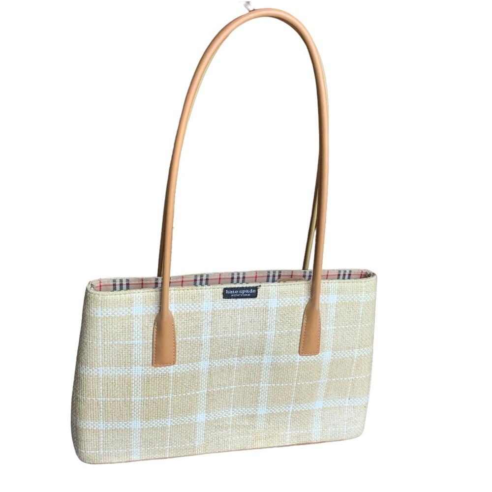 Kate SPADE JUTE BAG PLAID CHECK PRINT